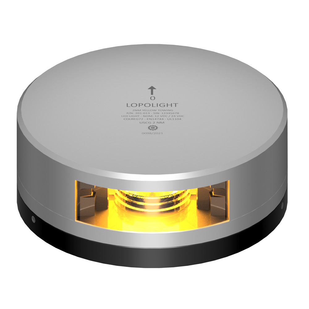 Lopolight Yellow Towing Light 2NM Silver Housing wFB Base 201013FB