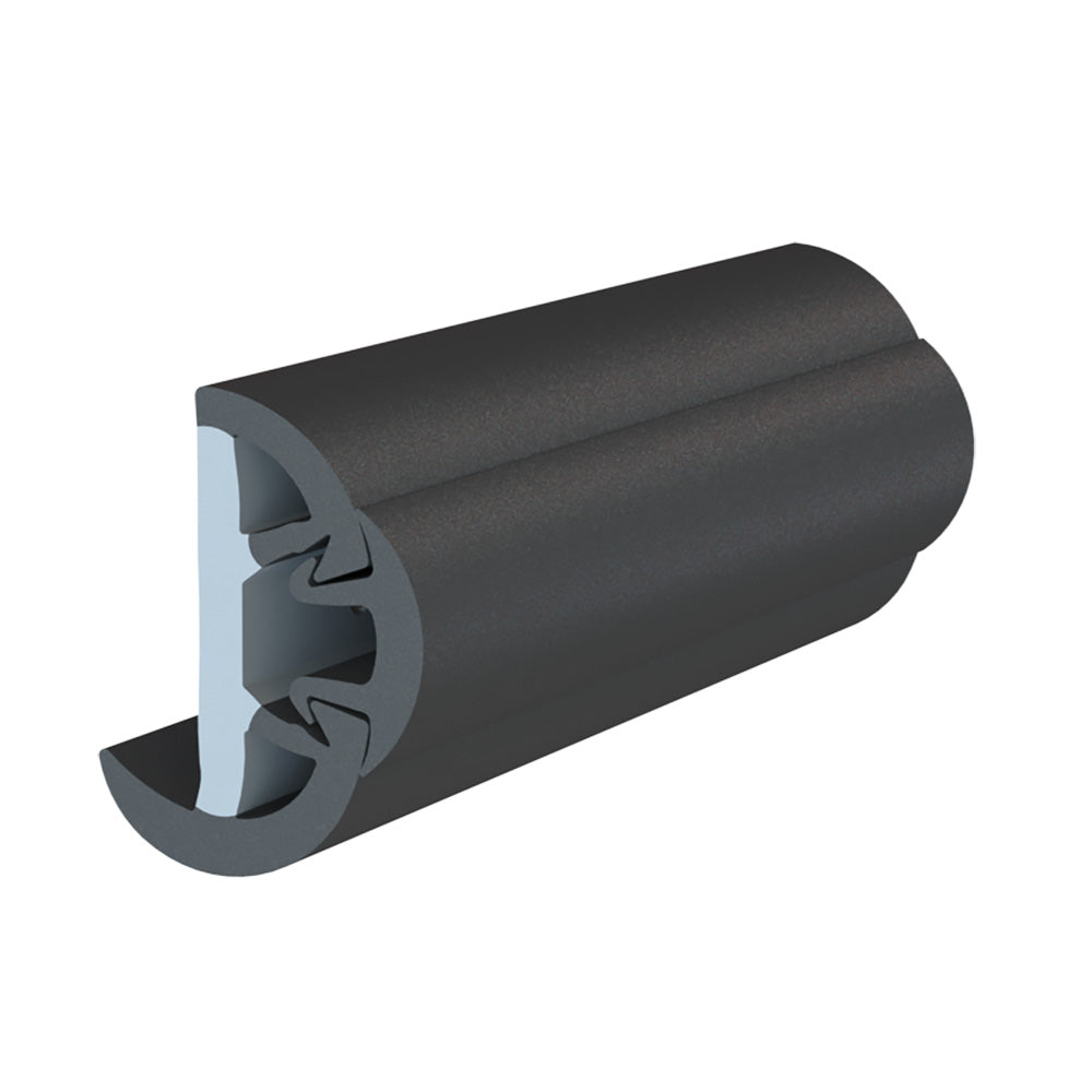 TACO SuproFlex Rub Rail Kit wFlex Vinyl Overlay Insert 2H x 114W x 60L Black wBlack Insert V119993BBK602