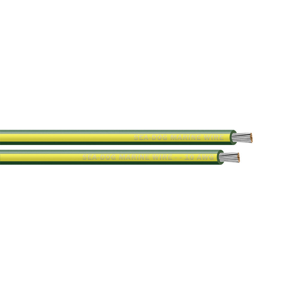 SeaDog 10 AWG GreenYellow Stripe Primary Wire 250 8010144