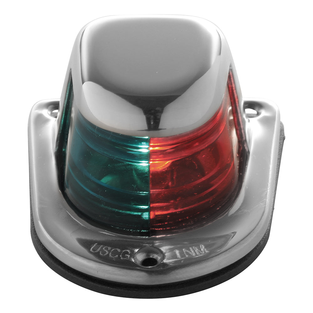 Attwood 1Mile Deck Mount BiColor RedGreen Combo Sidelight 12V Stainless Steel Housing 663187