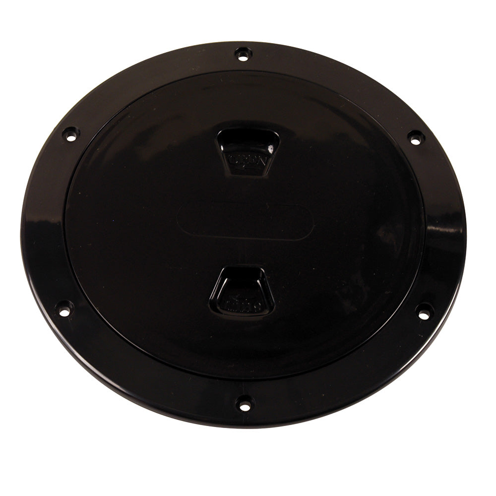 Beckson 6 Smooth Center ScrewOut Deck Plate Black DP60B