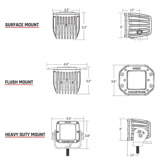RIGID Industries DSeries PRO SpecterDiffused LED Pair Black 502513