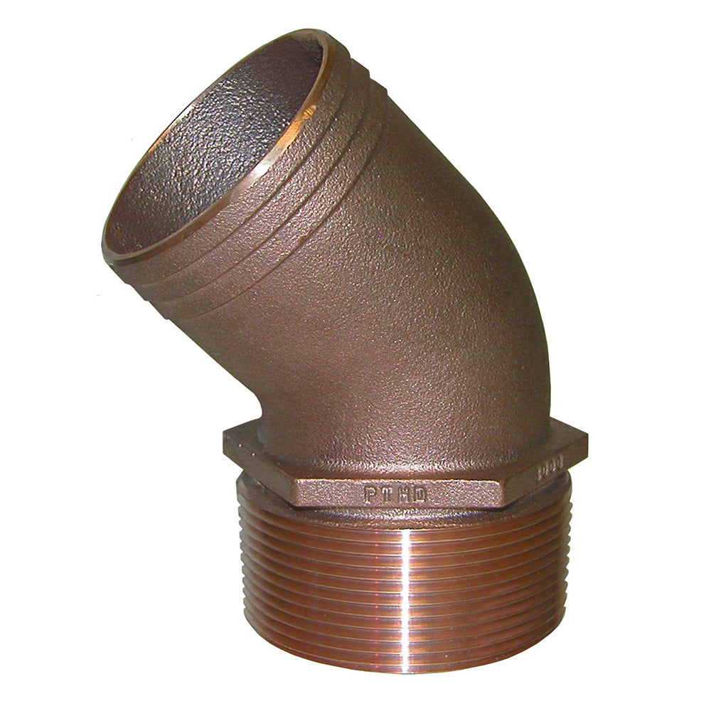 GROCO 34 NPT Bronze 45 Degree Pipe to 34 Hose PTHD750