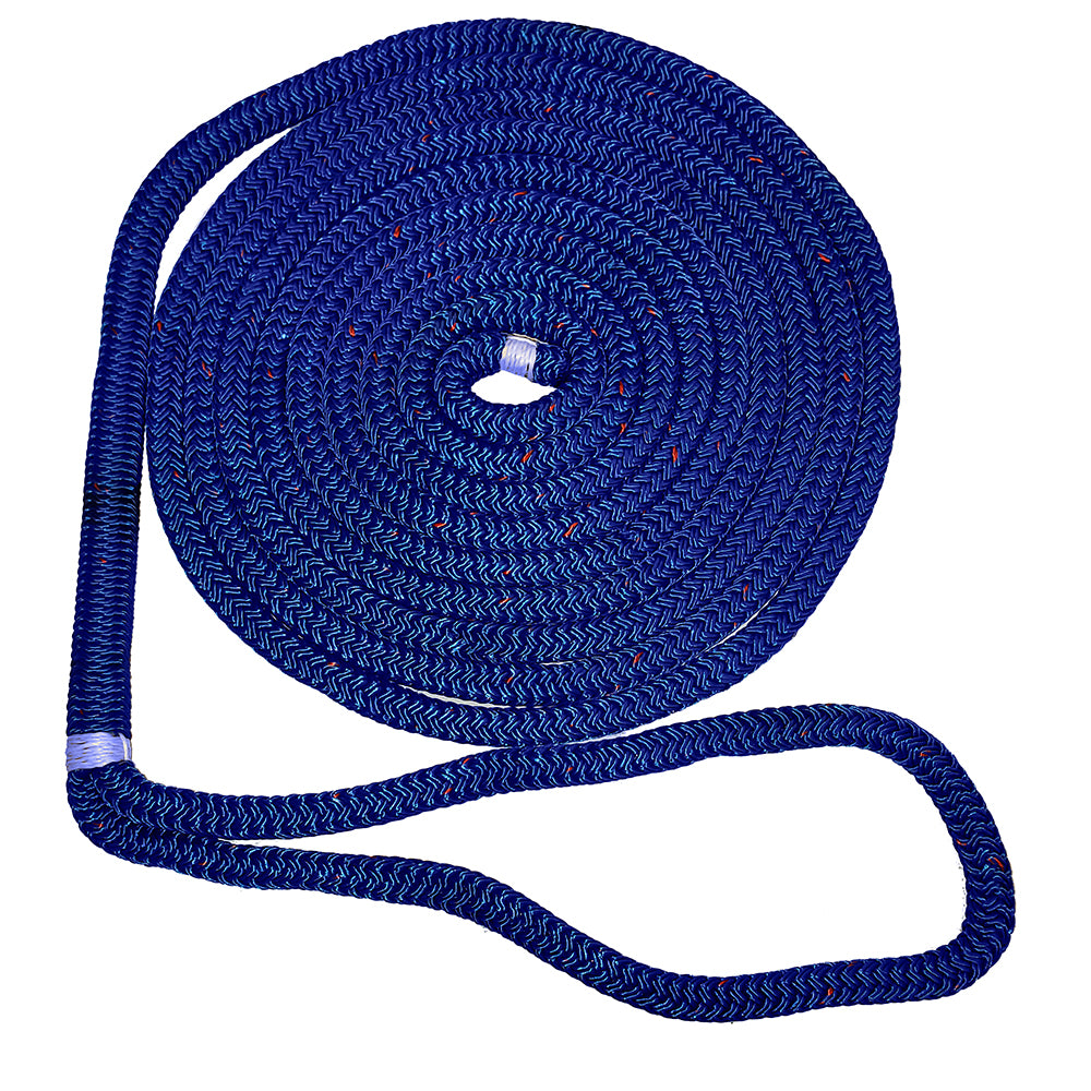 New England Ropes 12 Double Braid Dock Line Blue wTracer 25 C50531600025
