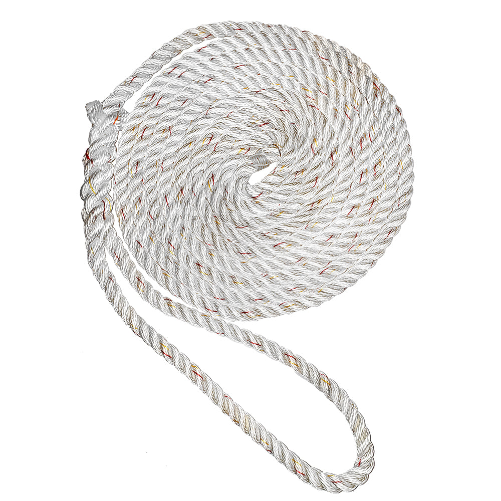 New England Ropes 12 Premium 3Strand Dock Line White wTracer 35 C60501600035