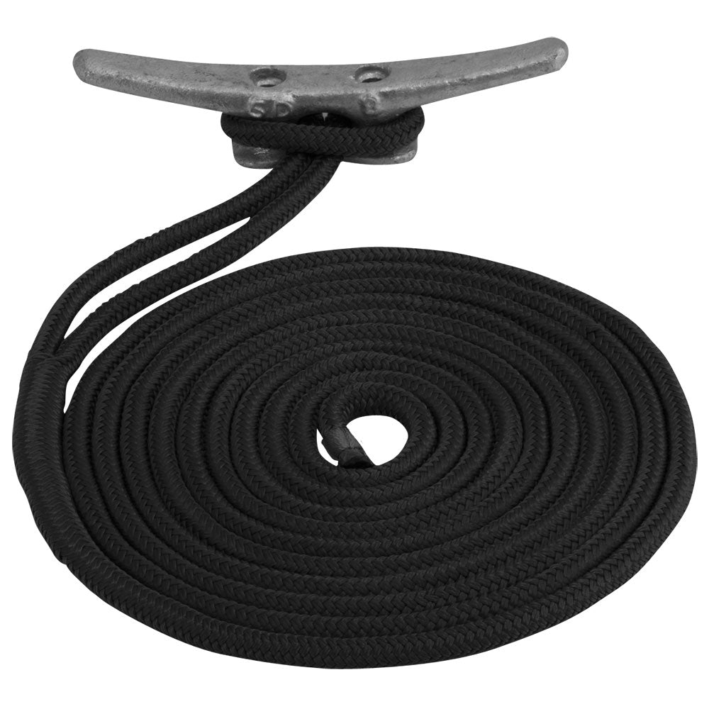 SeaDog Double Braided Nylon Dock Line 12 x 30 Black 302112030BK1