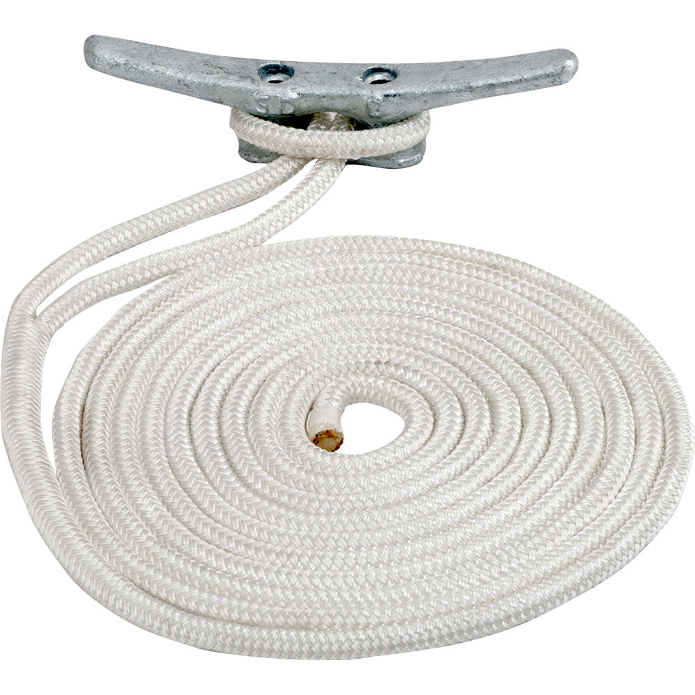 SeaDog Double Braided Nylon Dock Line 34 x 35 White 302119035WH1