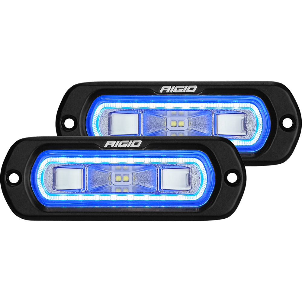 RIGID Industries SRL Series Flush Mount Spreader Light Black Housing Blue Halo 53221