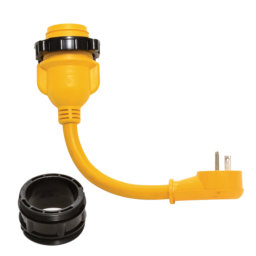 Camco PowerGrip Locking Adapter 15A125V Male to 30A125V Female Locking 55635