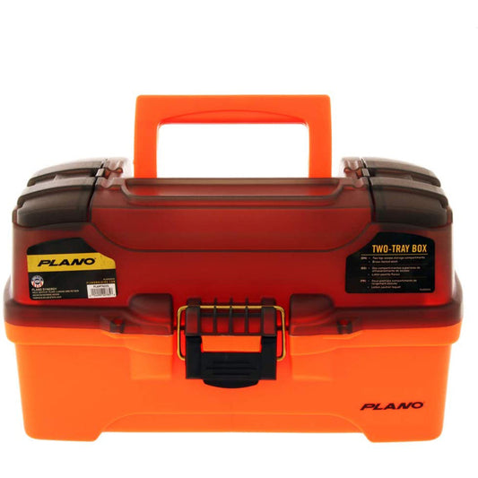 Plano 2Tray Tackle Box wDual Top Access Smoke Bright Orange PLAMT6221