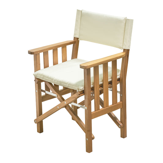 Whitecap Directors Chair II wCream Cushion Teak 61053