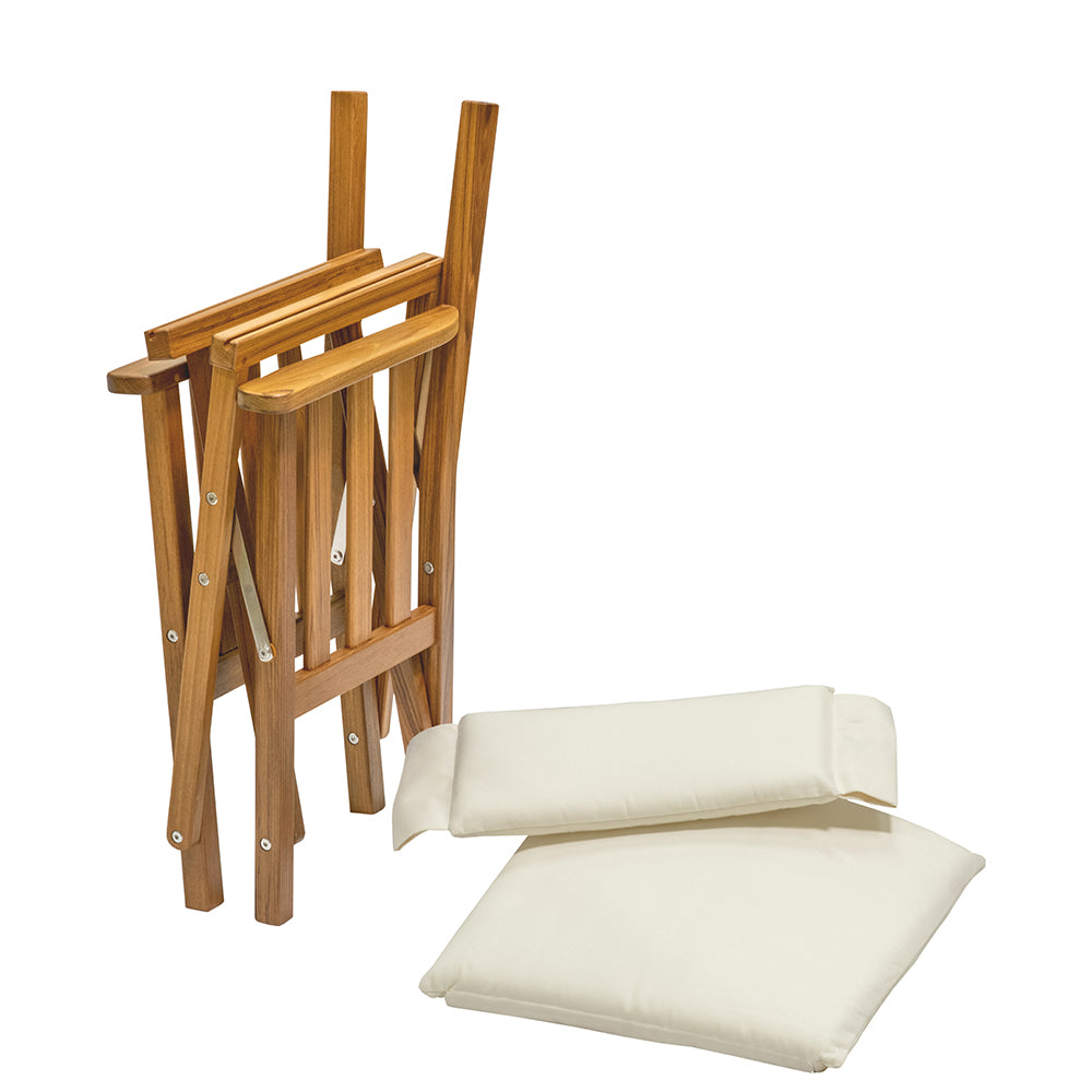 Whitecap Directors Chair II wCream Cushion Teak 61053