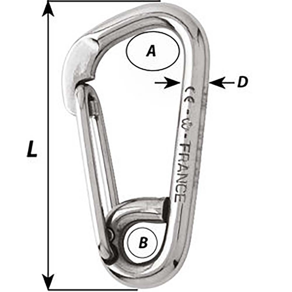 Wichard Asymmetric Carbine Hook Length 120mm 1532 02327