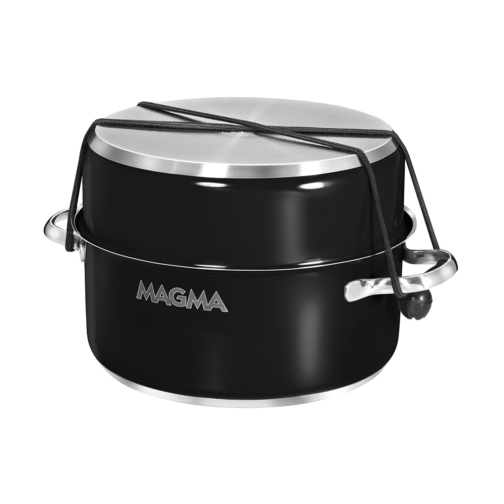 Magma Nestable 10 Piece Induction NonStick Enamel Finish Cookware Set Jet Black A10366JB2IN