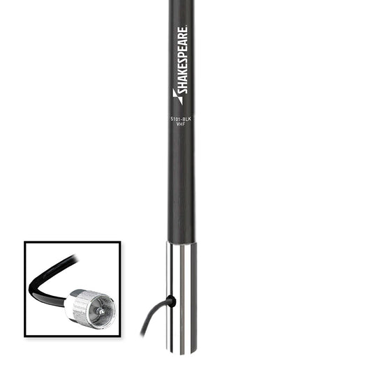 Shakespeare 5101 8 Classic VHF Antenna w15 RG58 Cable Black 5101BLK