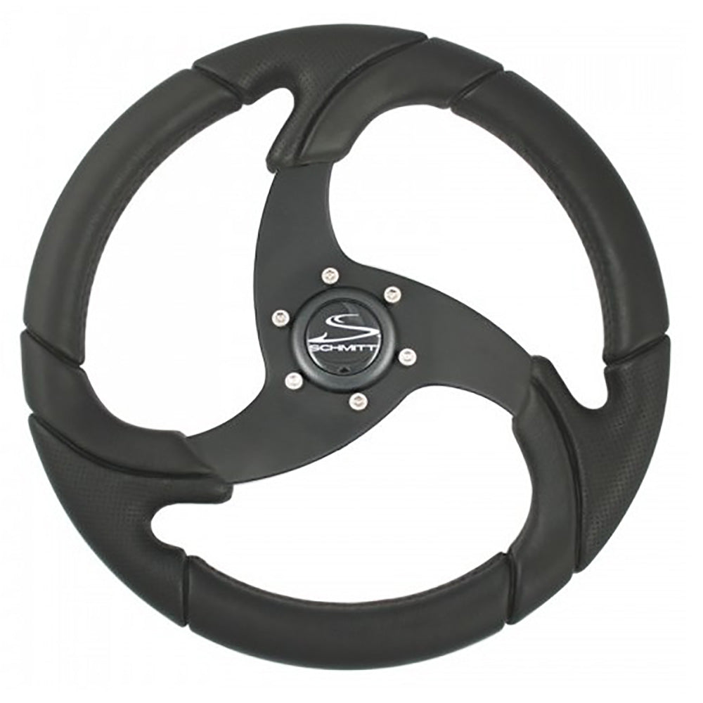 Schmitt Marine Folletto 142 Wheel Black Polyurethane 34 Tapered Shaft wBlack Center Cap PU021104R