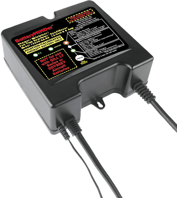 BatteryMINDer  Aviation-Specific 12-Volt 8A PLUG 'n RUN Charger-Maintainer-Desulfator-Conditioner 12248-AA-S2