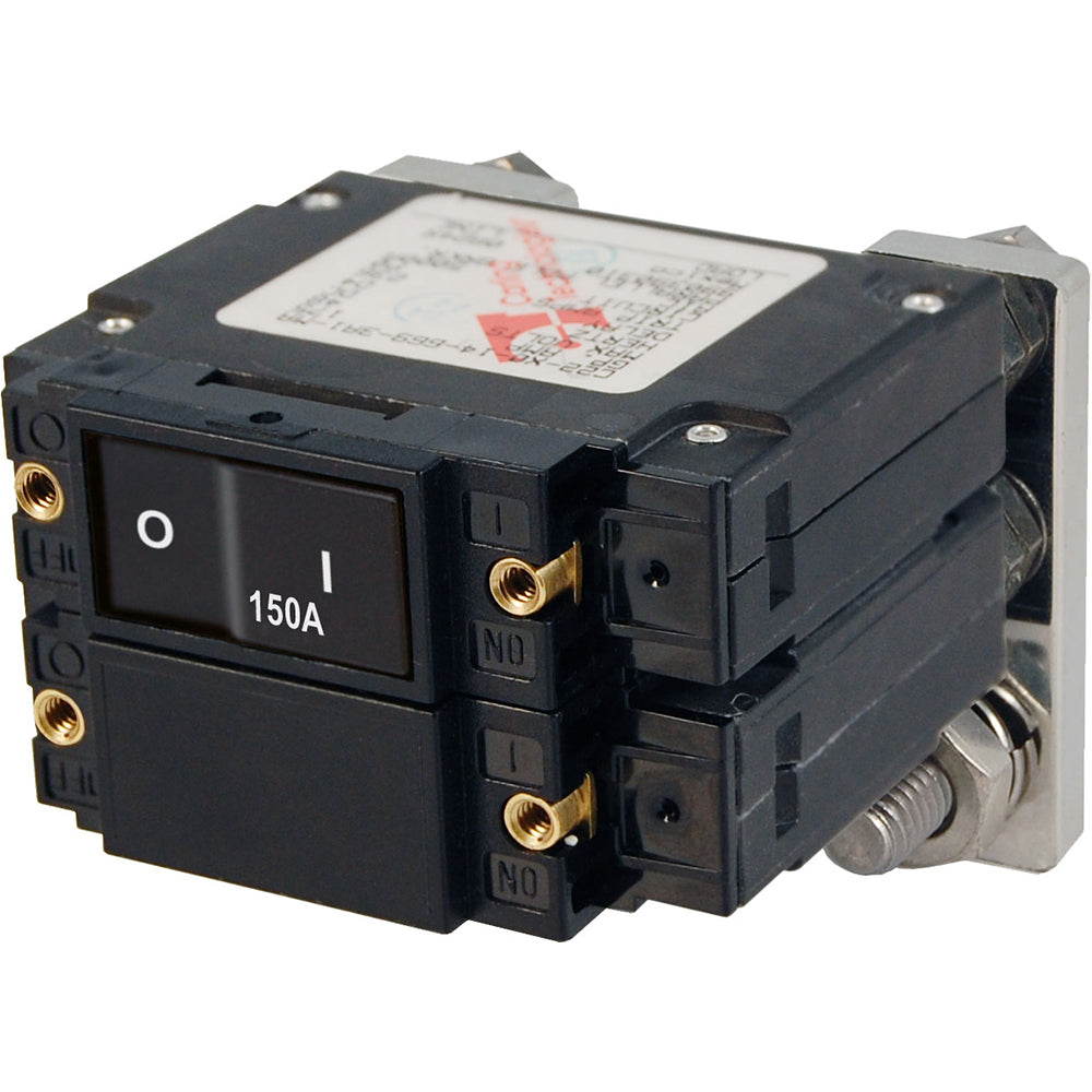 Power Products Blue Sea Systems 7475-BSS C-Series Flat Rocker Circuit Breaker Double Pole 150A