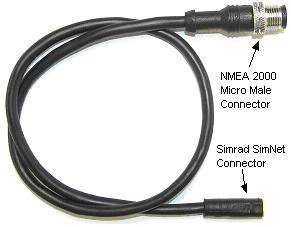 Simrad Ethernet Adapter Cable Yellow - 5P Male to RJ45 Female - 2M