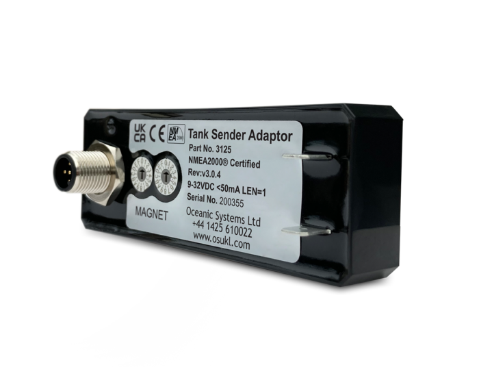 Oceanic Systems Resistive Tank Level Sender to N2K Adapter  - 3125 The 3125 NMEA2000® Tank Sender Adaptor allows a standard resistive tank level sender to connect to the NMEA2000® network.
