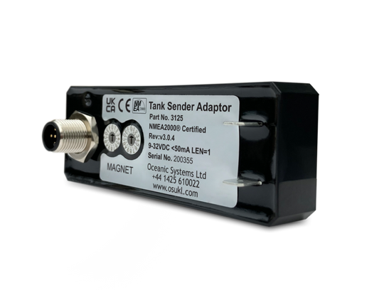 Oceanic Systems Resistive Tank Level Sender to N2K Adapter  - 3125 The 3125 NMEA2000® Tank Sender Adaptor allows a standard resistive tank level sender to connect to the NMEA2000® network.