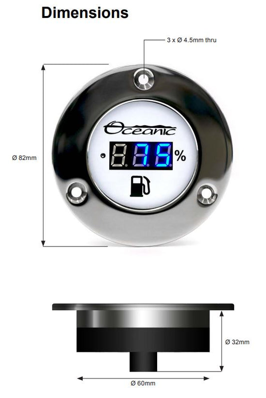 Oceanic Systems Fresh Water Deck Gauge NMEA2000® / PLC - 5250-W