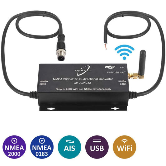Quark-Elec NMEA 2000/0183 w/AIS Bi-directional Gateway + USB + WiFi QK-A032-AIS