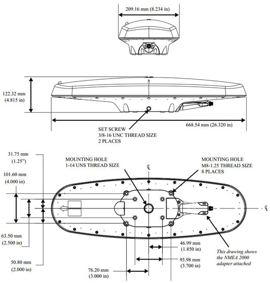 ComNav G2 GNSS Satellite Compass, NMEA 0183, w/15m cable - 11220001