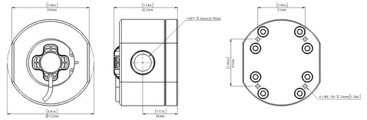 Maretron Fuel Flow Sensor 8-70 LPM (2.11-18.5 GPM) - M8AR