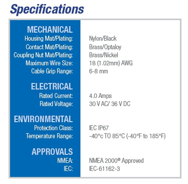Maretron Micro/Mid Field Attachable Connector (Straight Male) FA-CM-ST