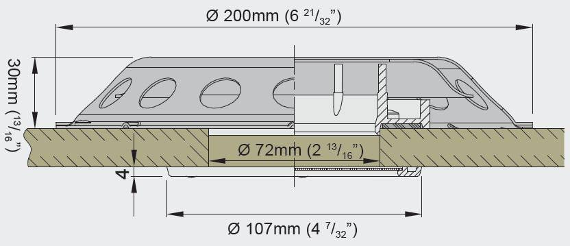 Vetus UFO2 Closeable Stainless Steel Deck Ventilator
