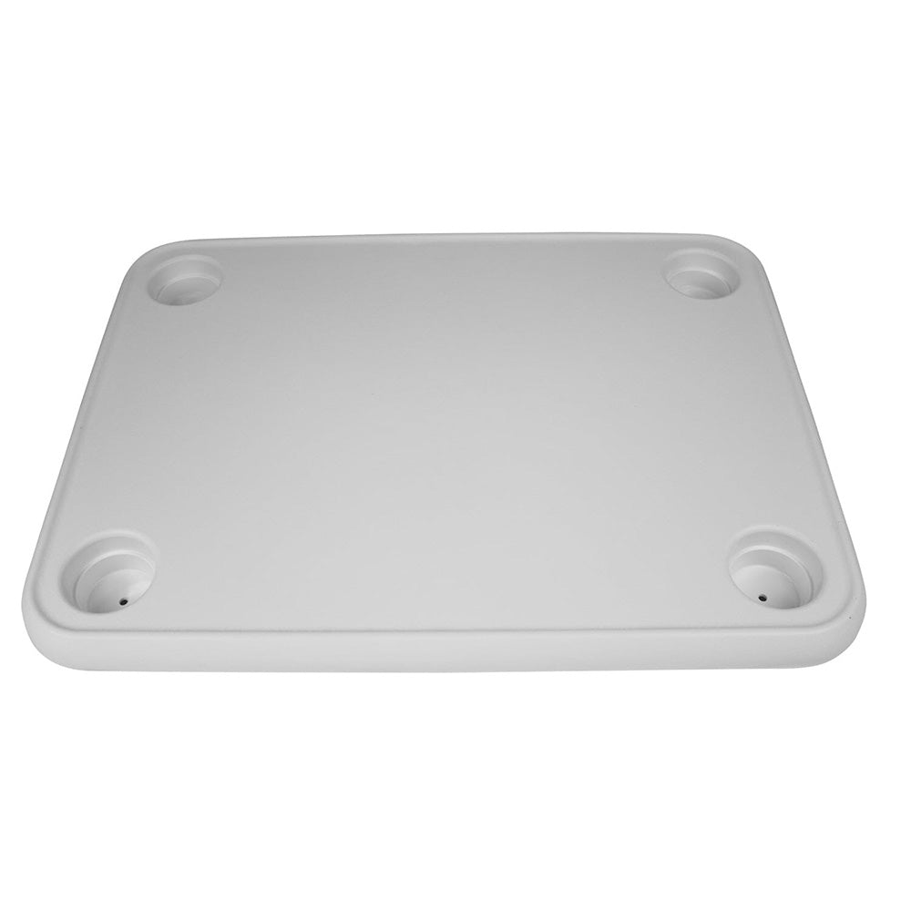 Wise White Rectangular Table  4 Drink Holders wPedestal 8WD944