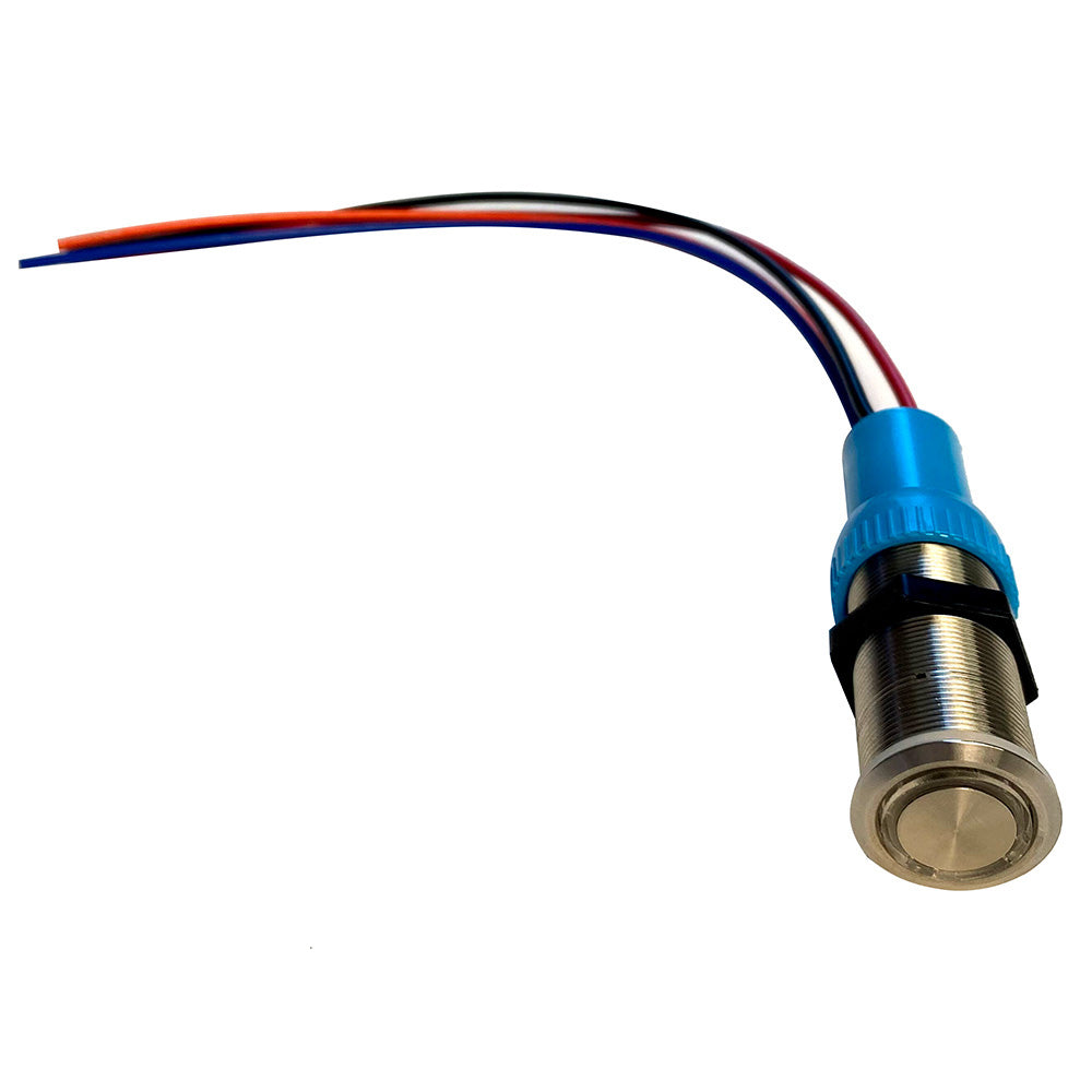 Bluewater 19mm Push Button Switch  OffOn Contact  BlueRed LED  4 Lead 905711134