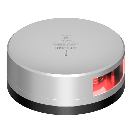 Lopolight Red Port Light  2NM  Silver Housing wFB Base 301009FB