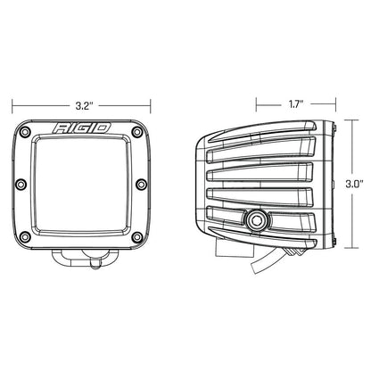 RIGID Industries DSeries LED SAE Fog Beam  YellowWhite  Set of 2 50482