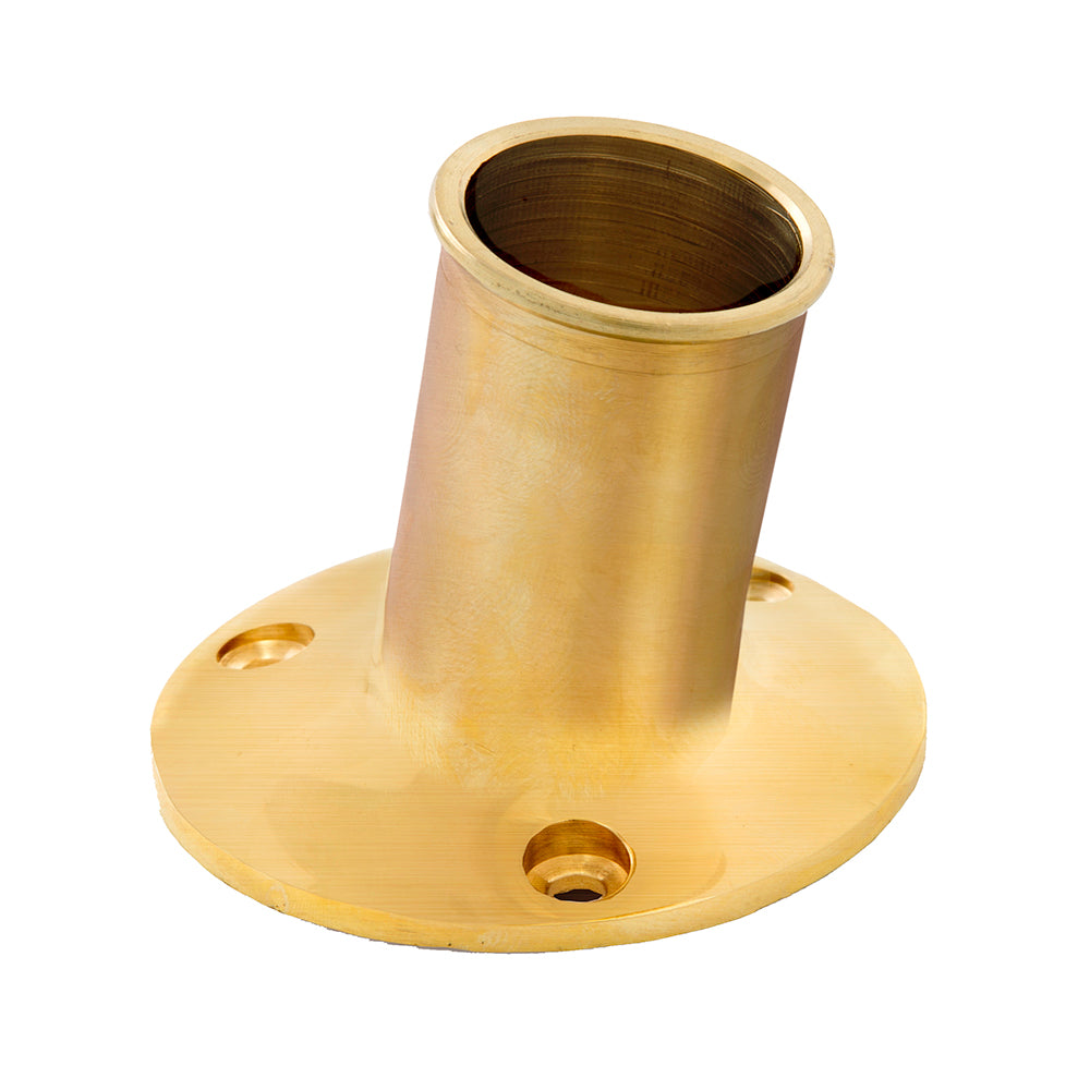 Whitecap Top Mount Flag Pole Socket  1 ID  Polished Brass S5002BC