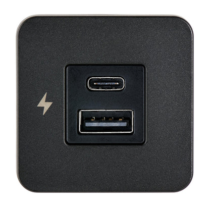 Scanstrut TILE USBAUSBC Interior Charging Socket  1224V  Black Bezel SCTILE10