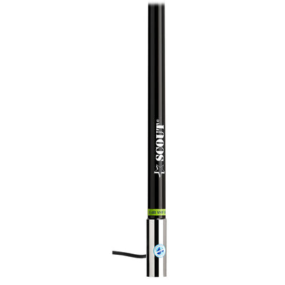 Scout 8 Black VHF Antenna 6dB Heavy Stainless Steel Ferrule w6M RG8x Includes PL259 Heavy Duty Offshore Antenna KS43 PF
