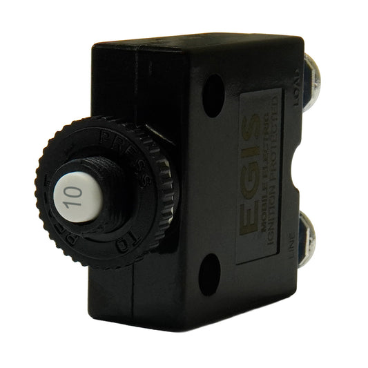 Egis 10A Push Button Panel Mount Circuit Breaker  Screw Terminals 471010