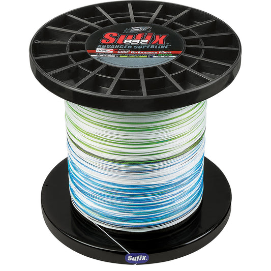 Sufix 832 Advanced Superline Bulk Metered 3500yds 80lb White  Neon Lime  Blue 660480GHLCC