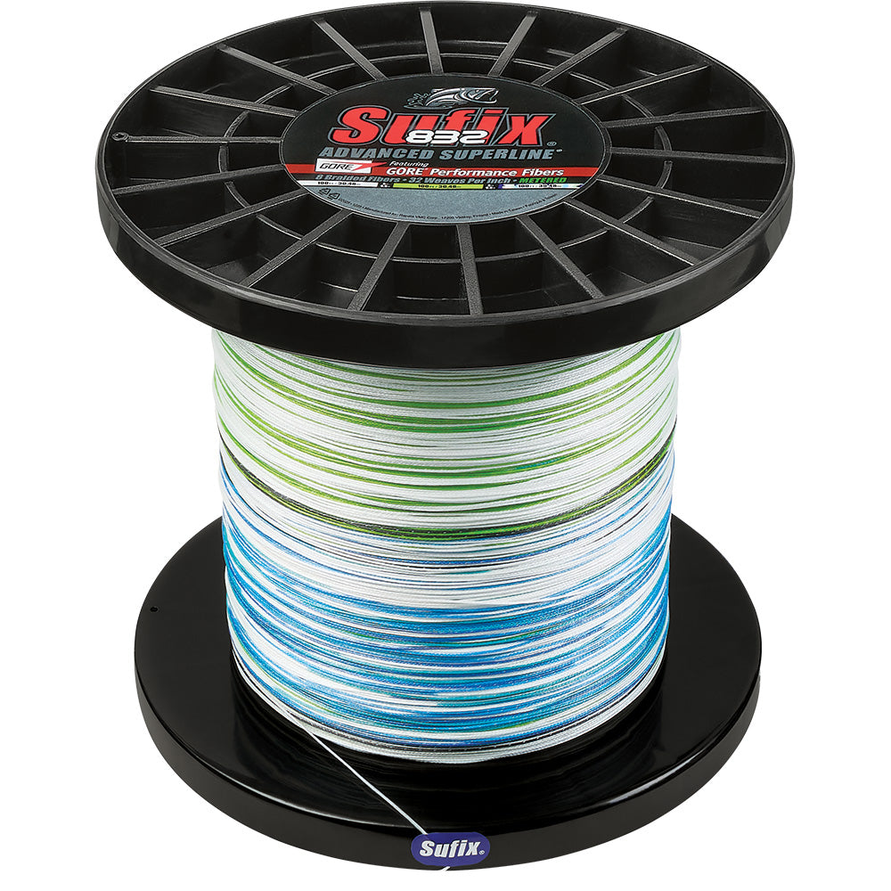 Sufix 832 Advanced Superline Bulk Metered 3000yds 100lb White  Neon Lime  Blue 6604100GHLCC