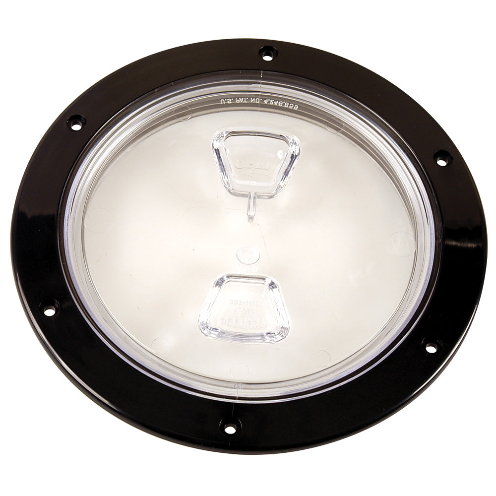 Beckson  6 Clear Center ScrewOut Deck Plate  Black DP60BC