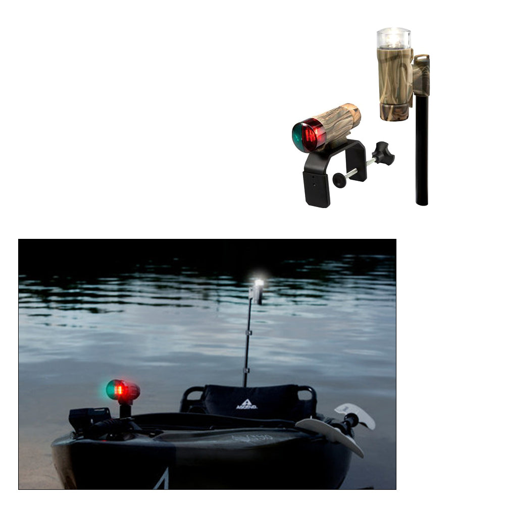 Attwood PaddleSport Portable Navigation Light Kit  CClamp Screw Down or Adhesive Pad  RealTree Max4 Camo 141957