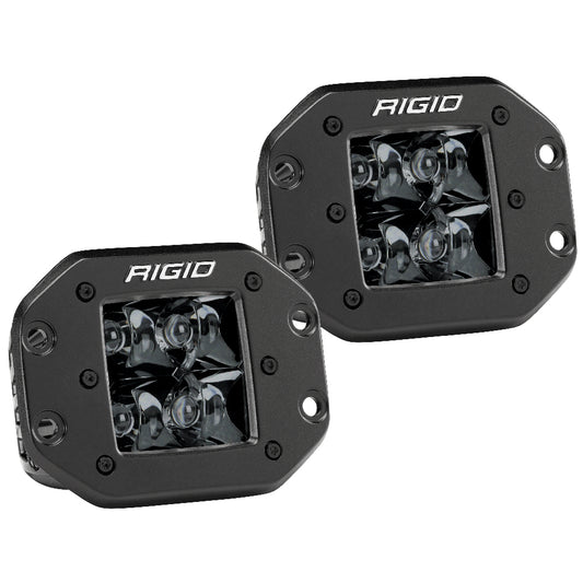 RIGID Industries DSeries PRO Flush Mount  Spot LED  Midnight Edition  Pair  Black 212213BLK