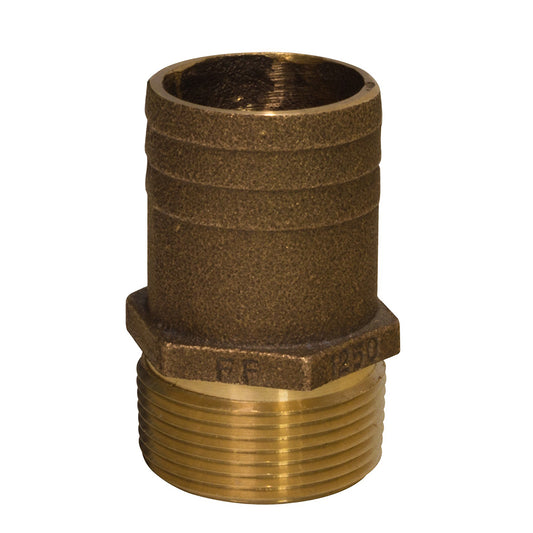 GROCO 112 NPT x 134 Bronze Full Flow Pipe to Hose Straight Fitting FF1500