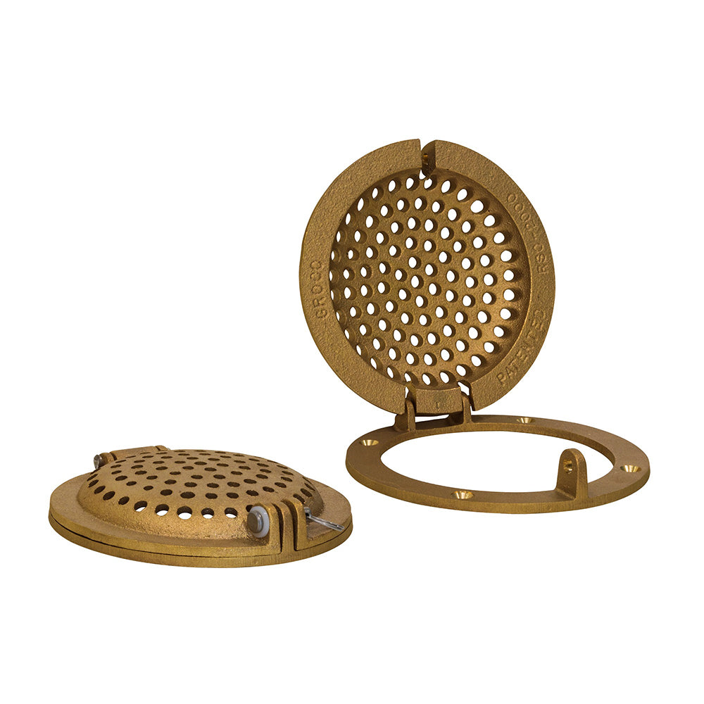 GROCO Bronze Round Hull Strainer wAccess Door fUp To 4 ThruHull RSC4000