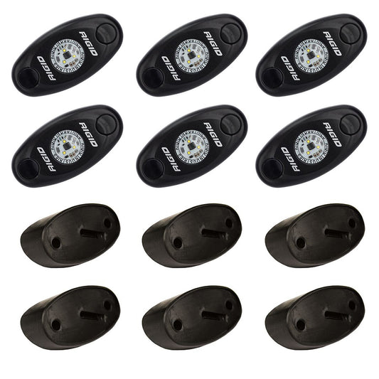 RIGID Industries ASeries Rock Light Kit  6 Amber Lights  Black 400293