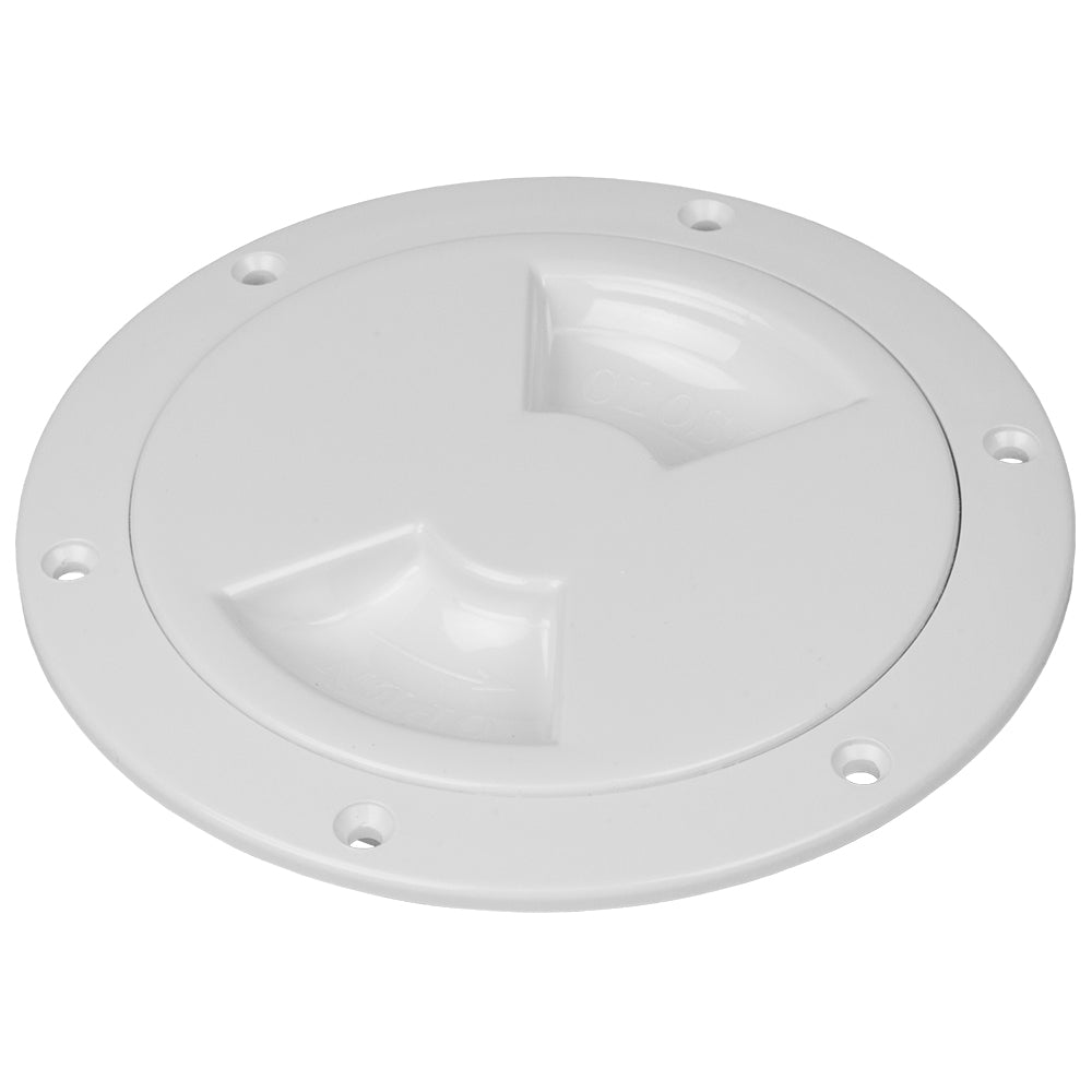 SeaDog Smooth Quarter Turn Deck Plate  White  5 3361501