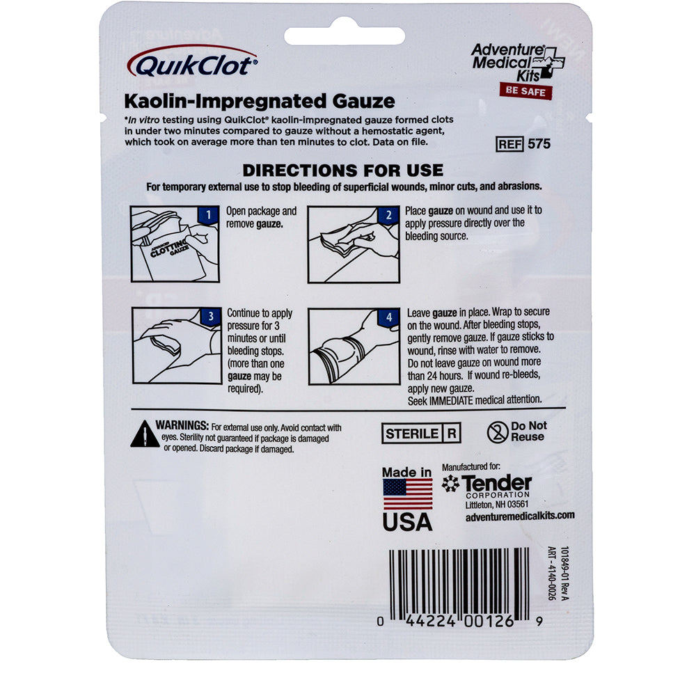 QuikClot Advanced Clotting Gauze  3 x 4 50200026