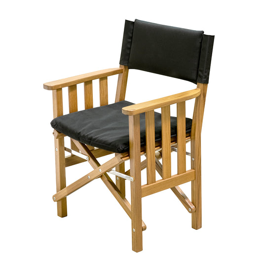 Whitecap Directors Chair II wBlack Cushion  Teak 61051
